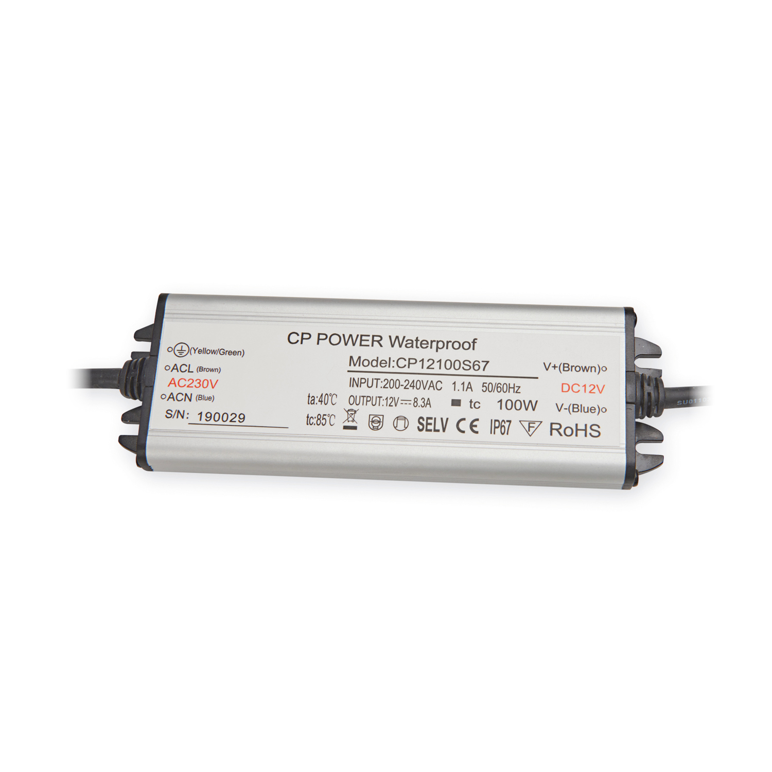 lED POWER SUPPLY 200W 16,7A 12V IP67