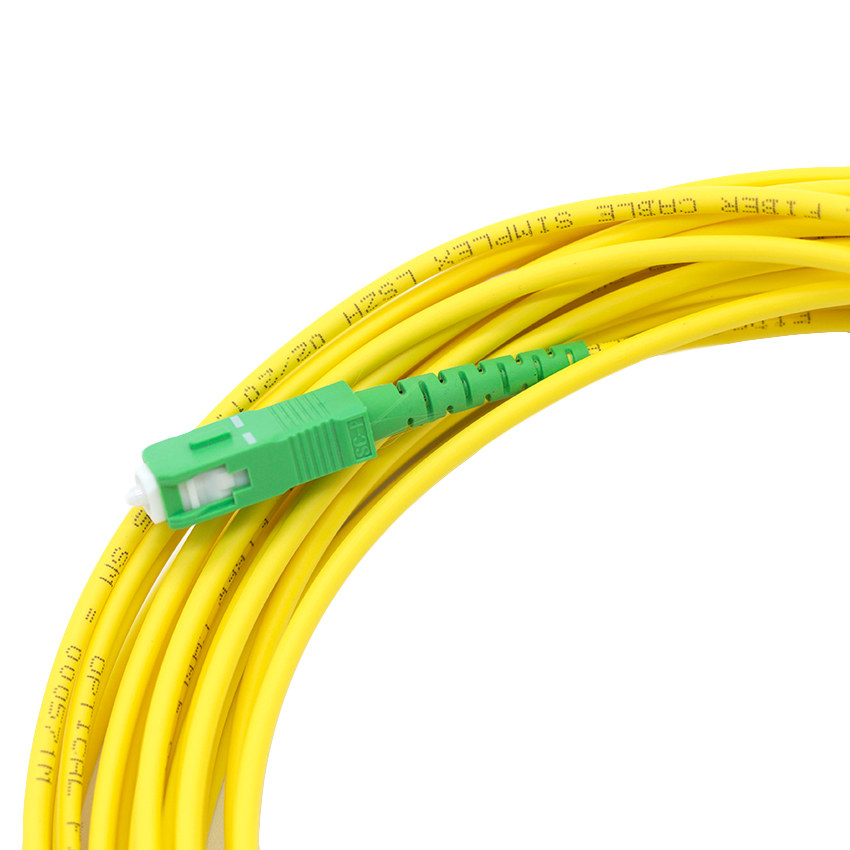 cable de fibra óptica monomodo SC/APC-SC/APC, 20m, LSZH, ideal para conexiones de red y telecomunicaciones en entornos sensibles.